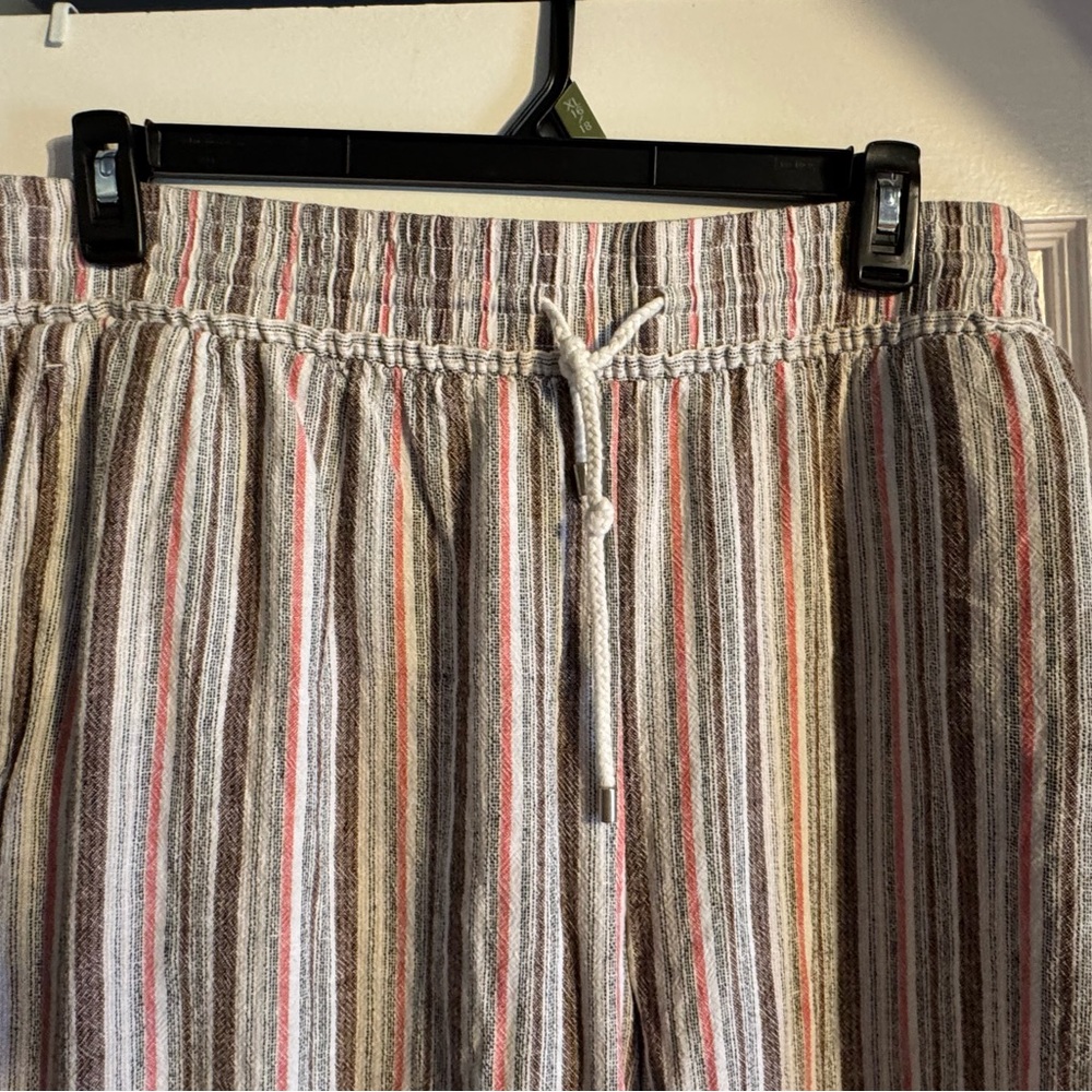 Time and Tru Striped Pull-On Pants in Brown, Cream & Coral